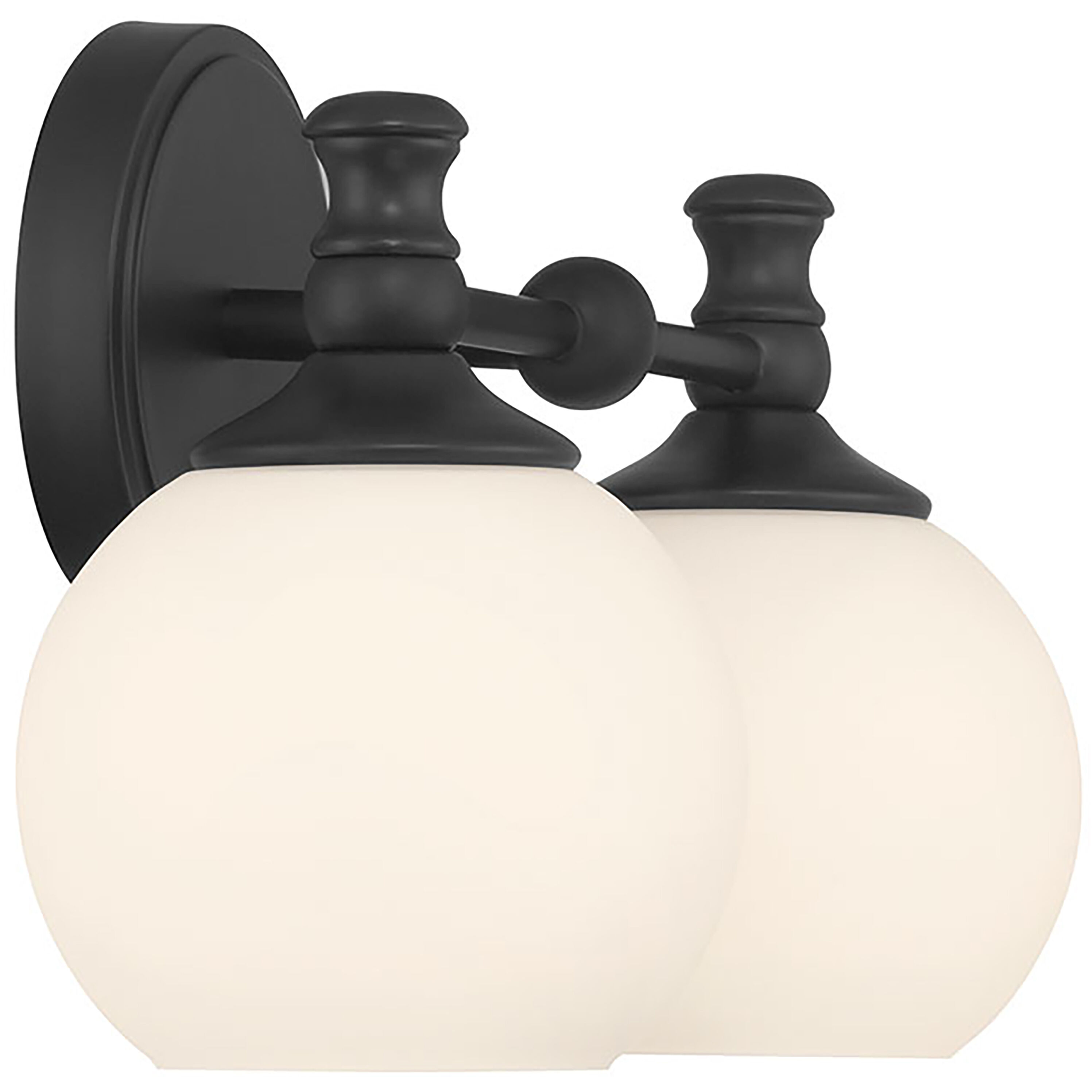 Orlisse 2 Light 14.75 inch Matte Black Bathroom Vanity Light Wall Light