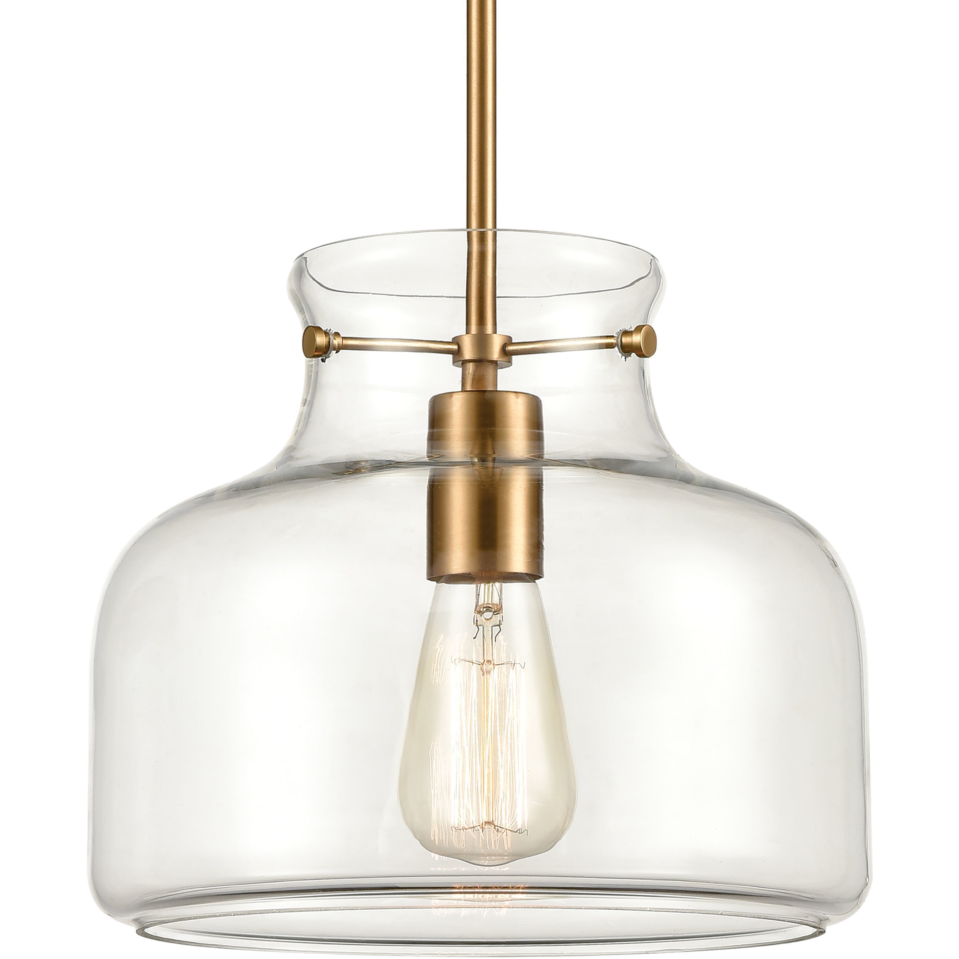 Lola 1 Light 11 inch Satin Brass Pendant Ceiling Light