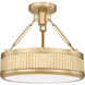 Quinn LED 15 inch Modern Gold Semi Flush Mount Ceiling Light