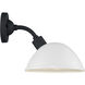 South Street 1 Light 10 inch Gloss White and Textured Black Outdoor Wall Fixture