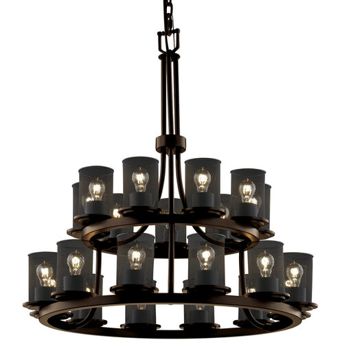 Wire Mesh 21 Light 33 inch Dark Bronze and Black Chandelier Ceiling Light