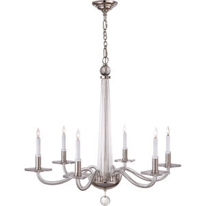 Chapman & Myers Robinson2 6 Light 32 inch Polished Nickel and Clear Glass Chandelier Ceiling Light, Medium