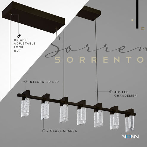 Artisan Collection/SORRENTO Series 40 inch Black Linear Chandelier Ceiling Light