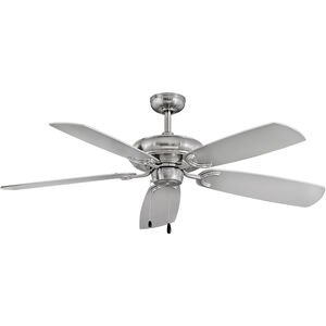 Grove 56 inch Brushed Nickel with Appliance White / Silver Blades Ceiling Fan