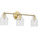 Alexa Hampton Augusta 3 Light 22 inch Gild Bath Vanity Wall Light