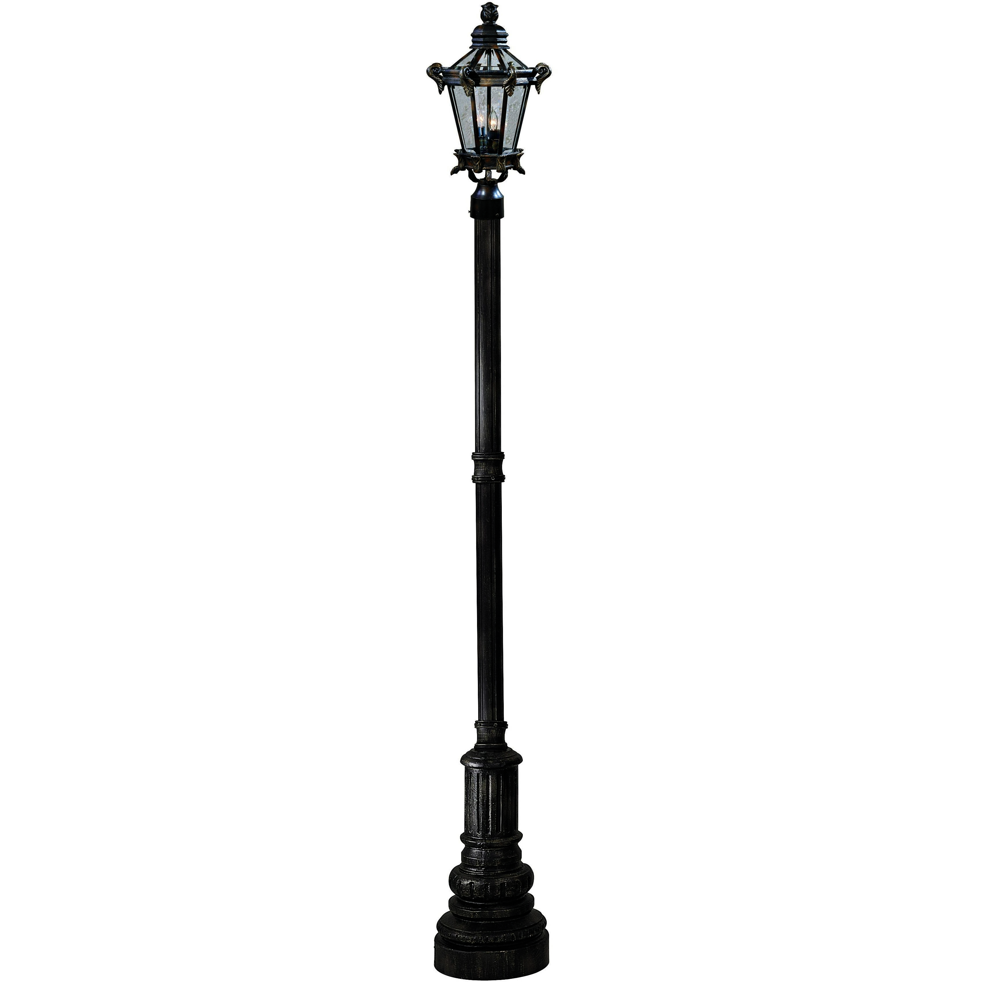 Stratford Hall 2 Light 24 inch Heritage/Gold Outdoor Post Mount Lantern, Great Outdoors