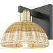 Natural Ballston Dome Sconce Wall Light in Black Antique Brass