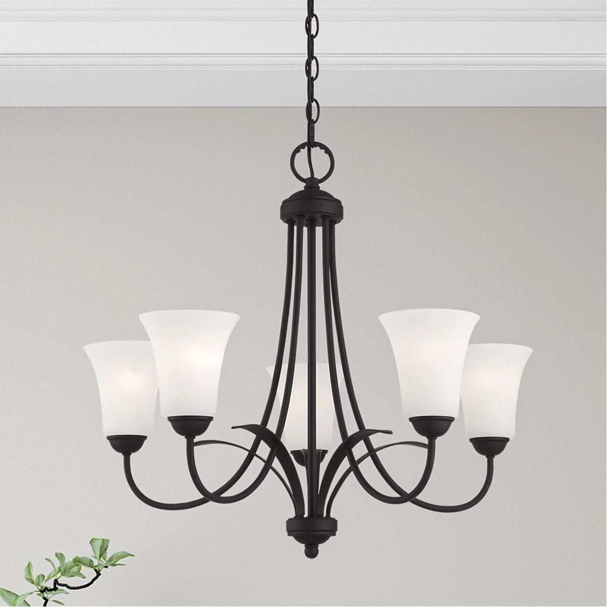 Ridgedale 5 Light 26 inch Black Chandelier Ceiling Light