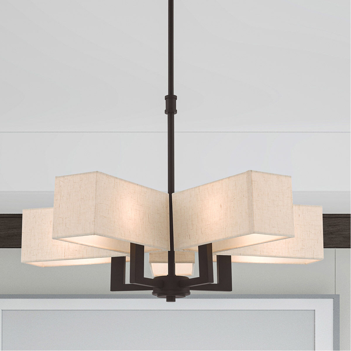 Rubix 5 Light 26 inch Bronze Chandelier Ceiling Light