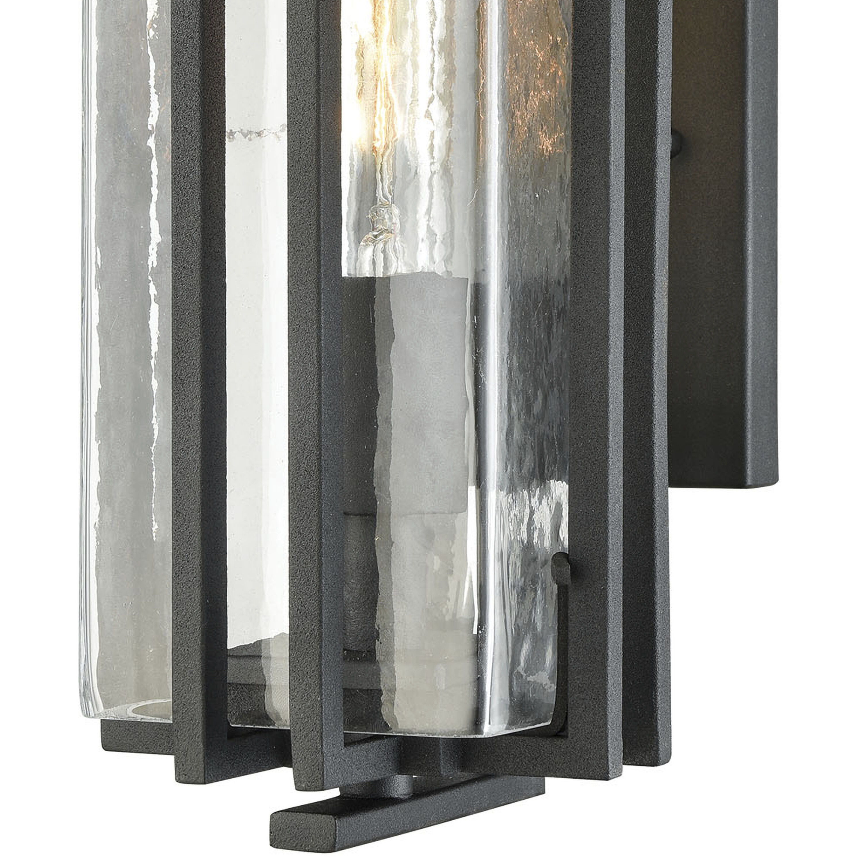 Croftwell 1 Light 12 inch Textured Matte Black Outdoor Wall Sconce