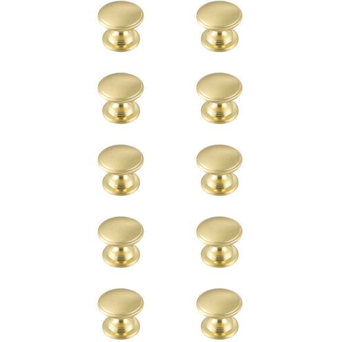 Kaid Brushed Gold Hardware Cabinet Knob, Set of 10