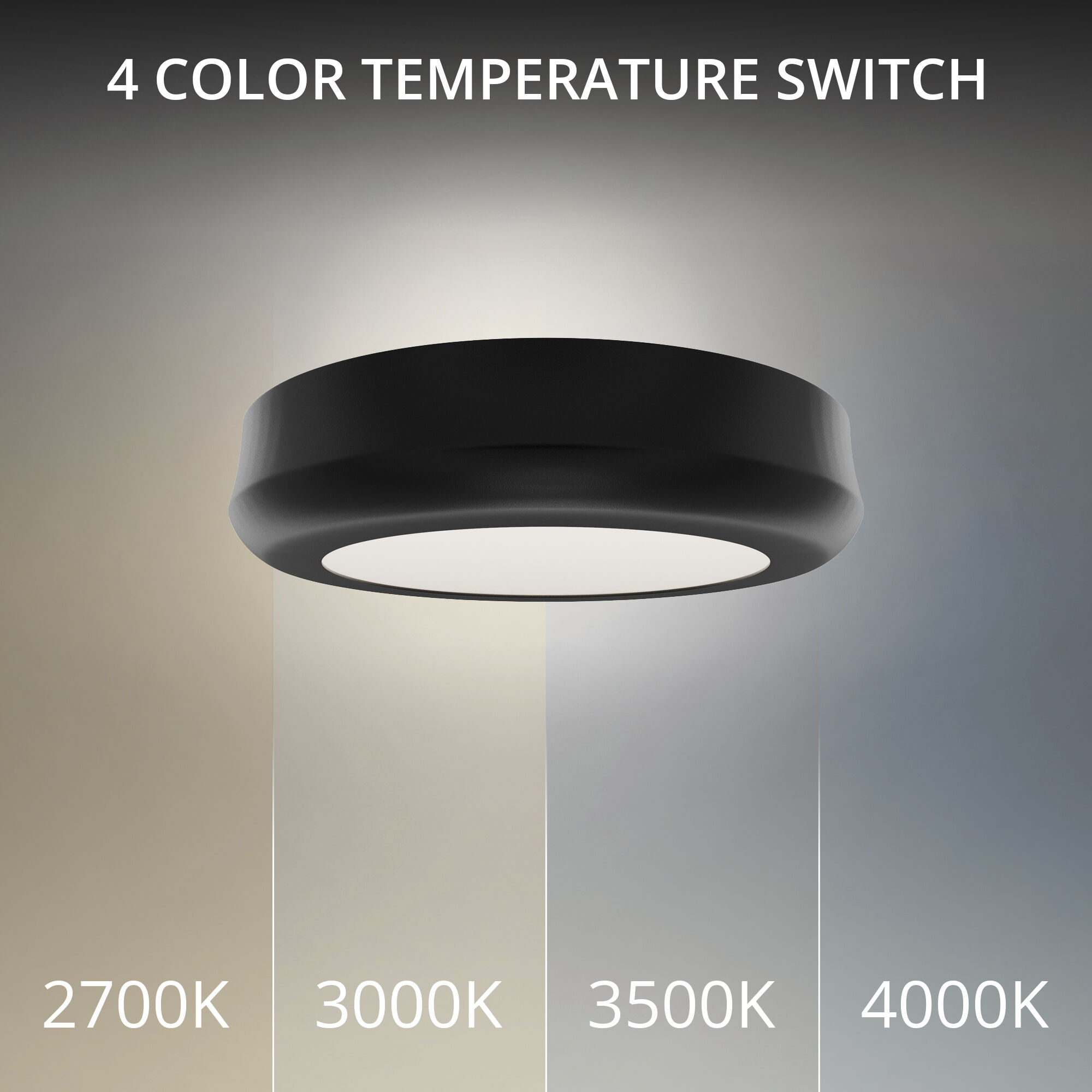 Parthenon LED 5 inch Black Flush Mount Ceiling Light in 2700K, dweLED