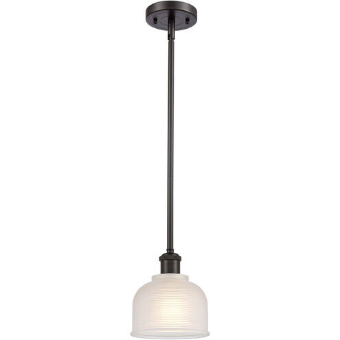 Ballston Dayton 1 Light 6 inch Oil Rubbed Bronze Pendant Ceiling Light in White Glass, Ballston