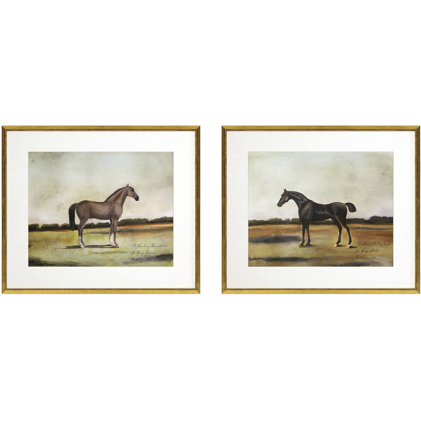 Equestrian Multi and Beige and Brown and Green Framed Art