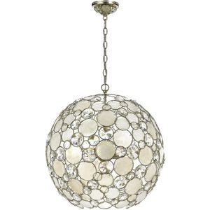 Palla 6 Light 22 inch Antique Silver Chandelier Ceiling Light