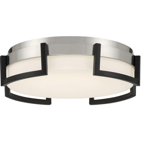 Bezel Set LED 15 inch Coal With Brushed Nickel Flush Mount Ceiling Light
