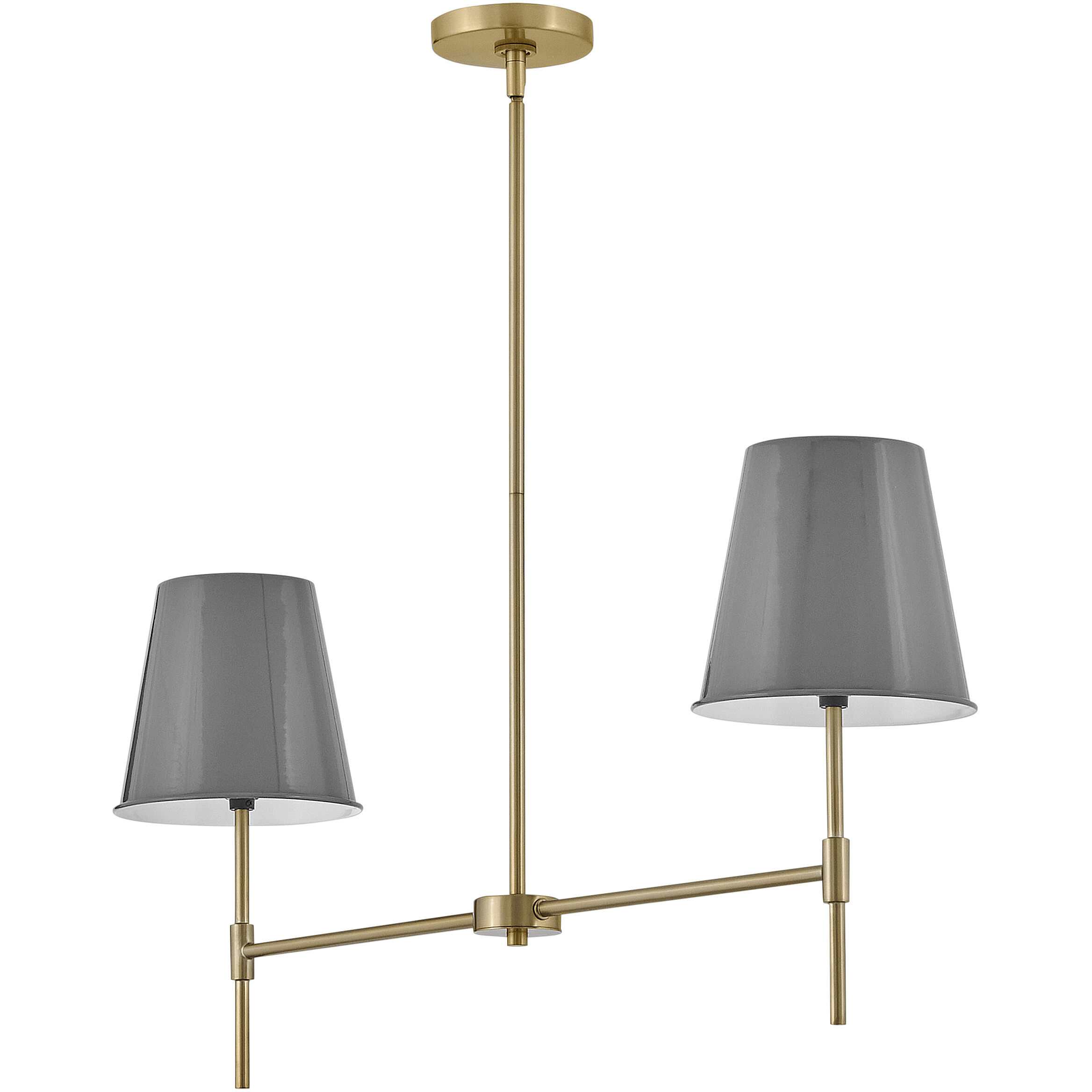 Blake 2 Light 36 inch Lacquered Brass with French Gray Chandelier Ceiling Light
