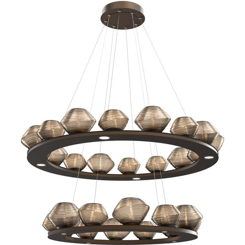 Mesa LED Matte Black Chandelier Ceiling Light, Two-Tier Ring