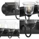 Clear Glass 3 Light 24 inch Matte Black Vanity Light Wall Light