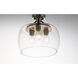 Goblet 3 Light 13.5 inch Black and Satin Nickel Semi-Flush Mount Ceiling Light