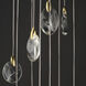 Pebble LED 36 inch Black and Polished Gold Multi-Tier Chandelier Ceiling Light in Clear Crystal