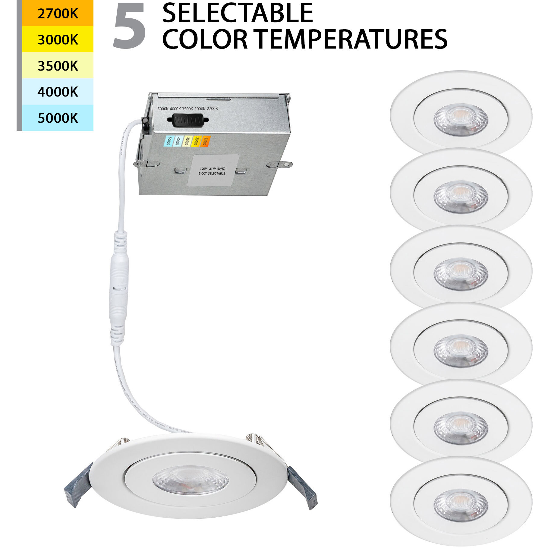 Lotos LED White Complete Kit Recessed Lighting