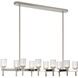 Lucian 10 Light 51.5 inch Polished Nickel Linear Pendant Ceiling Light in Clear Crystal and Polished Nickel