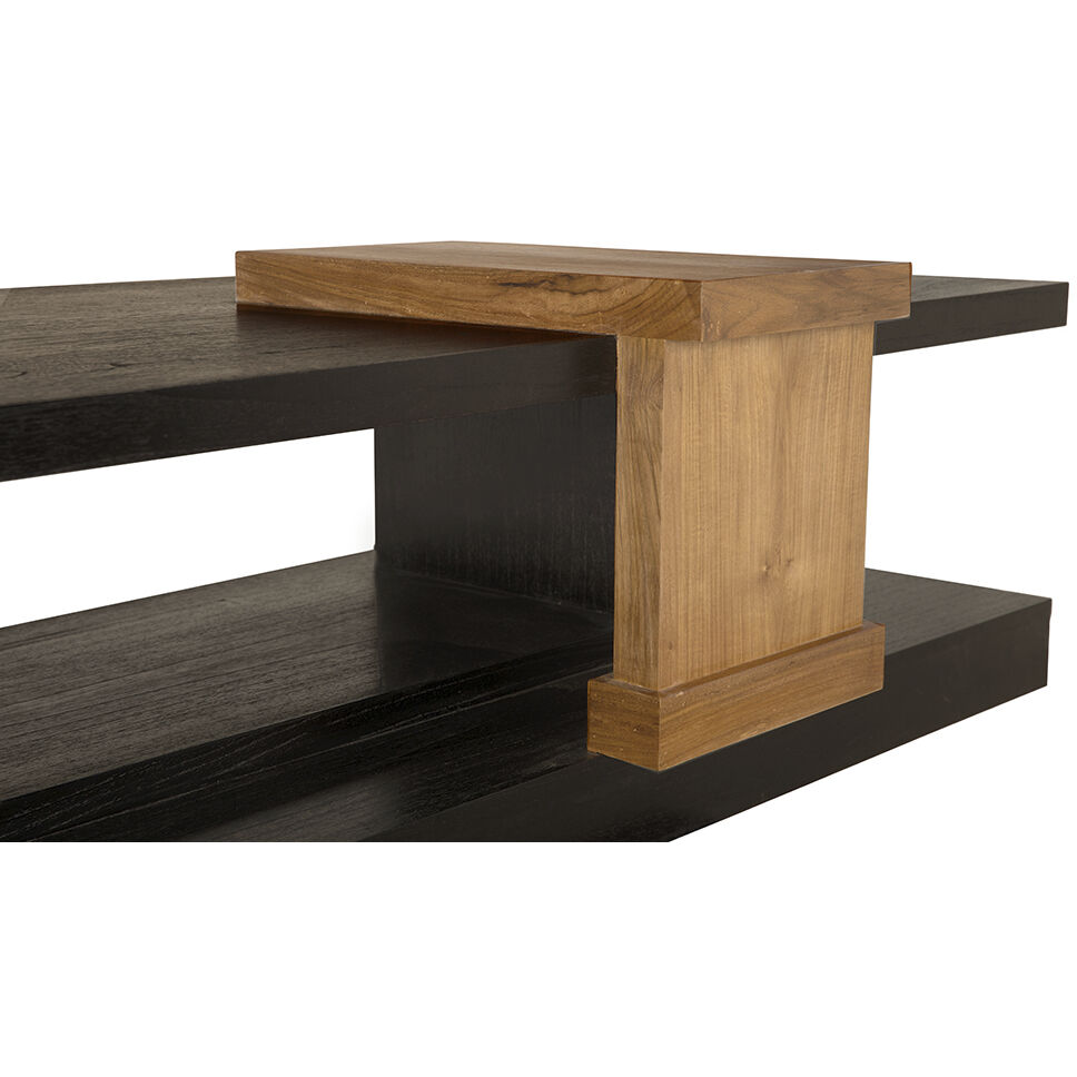 Fleming 79 X 33 inch Charcoal Black and Clear Coat Flat Coffee Table