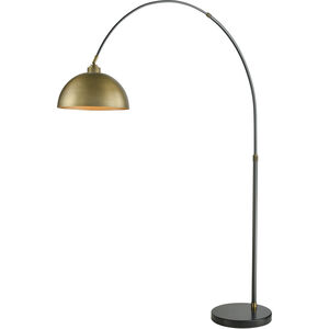 Magnus 76 inch 100.00 watt Aged Brass with Black Floor Lamp Portable Light