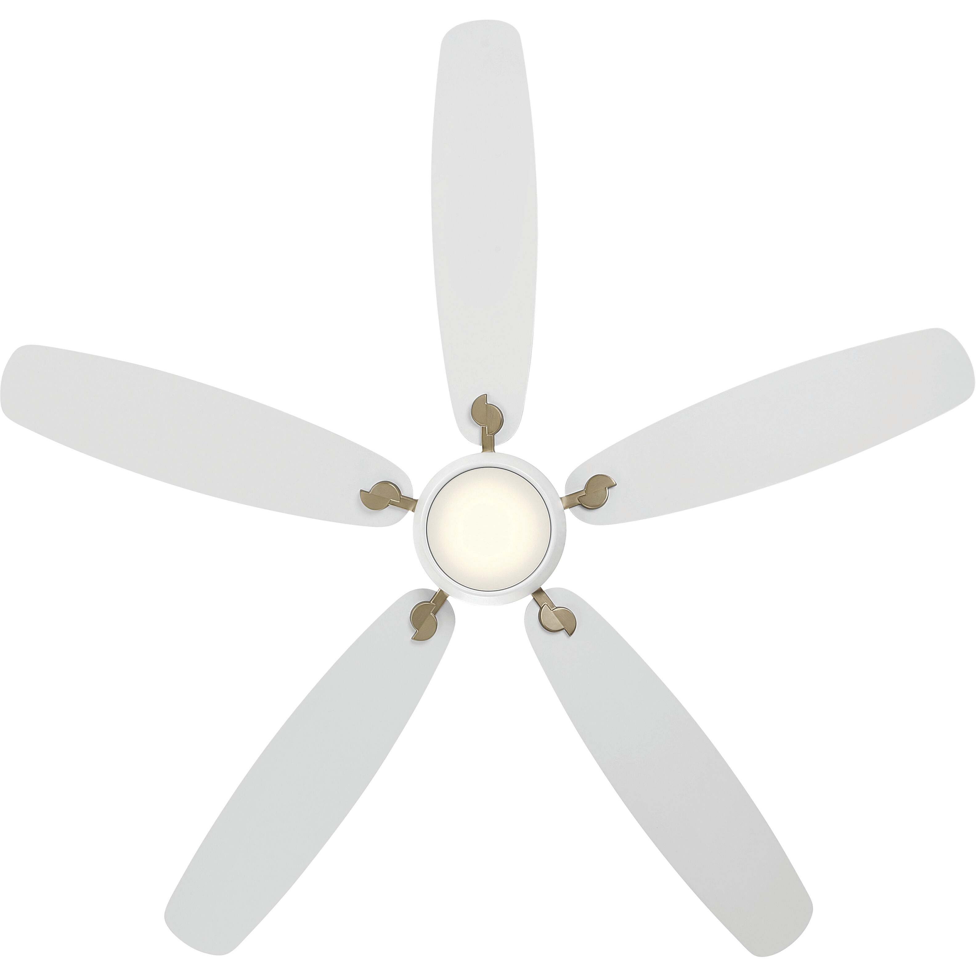 Soreno 52 inch Alabaster White/Brushed Brass with Alabaster White Blades Ceiling Fan
