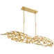 Broche 6 Light 50.5 inch Antique Gold Linear Chandelier Ceiling Light