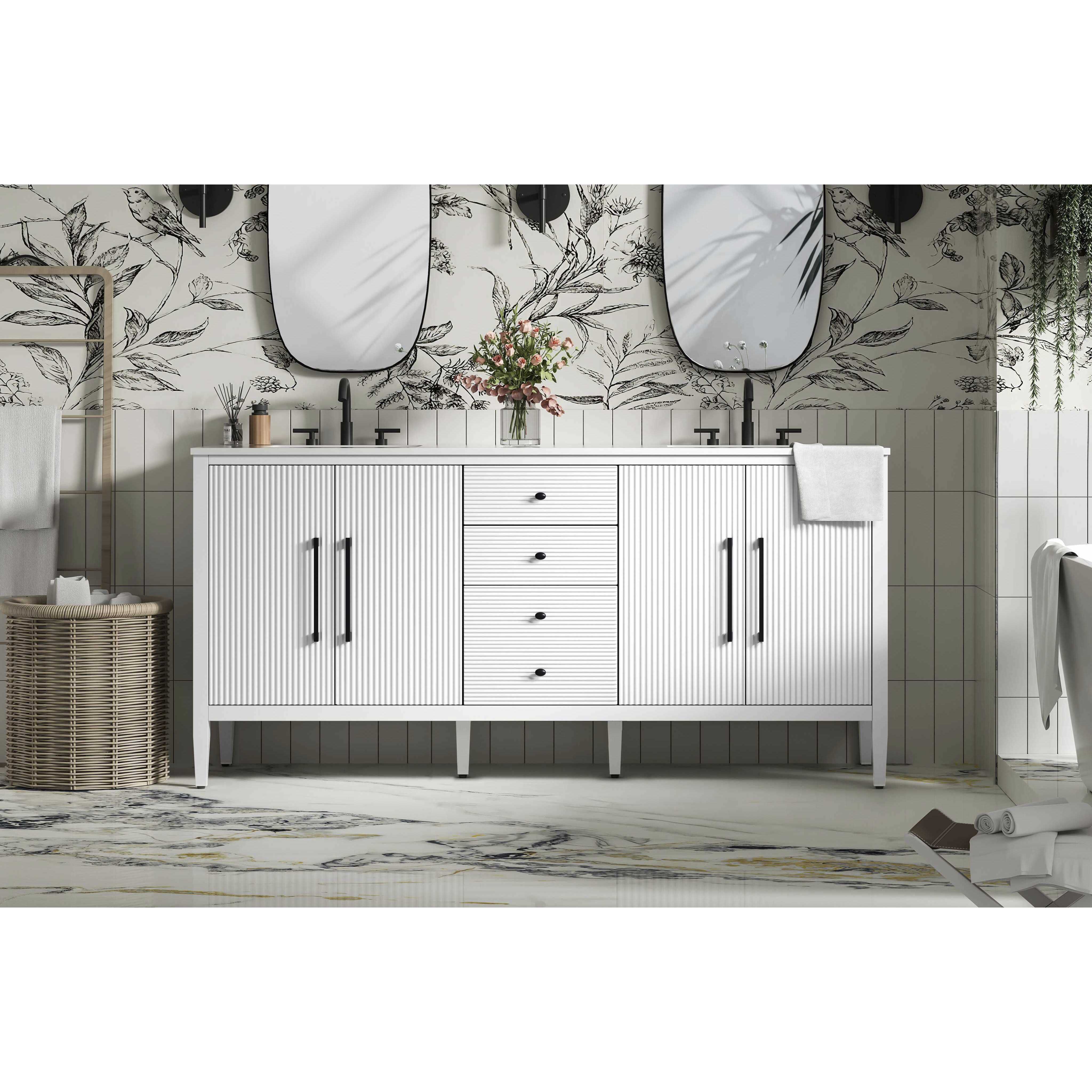 Blakely 72 X 34 inch White Bathroom Vanity Cabinet