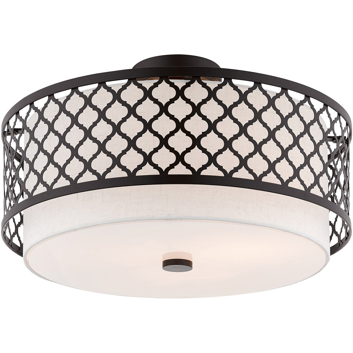 Arabesque 3 Light 18 inch English Bronze Semi-Flush Mount Ceiling Light