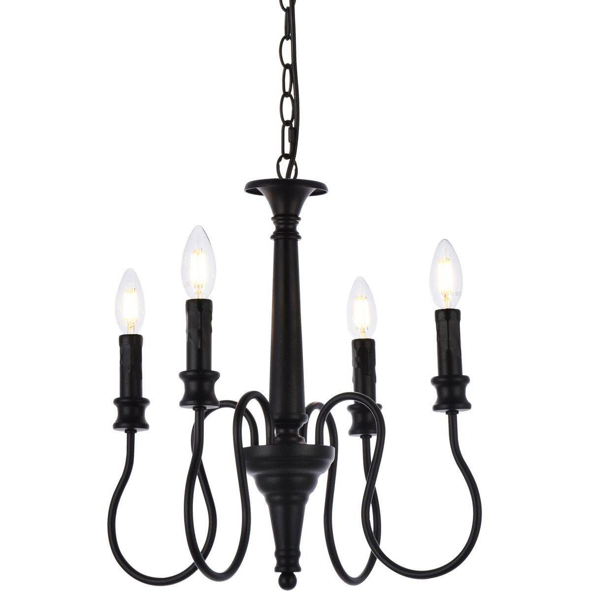 Flynx 4 Light 17 inch Black Pendant Ceiling Light