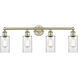 Clymer 4 Light 30.88 inch Antique Brass Bath Vanity Light Wall Light in Clear