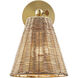 Bohemian 1 Light 8 inch Natural Brass Wall Sconce Wall Light