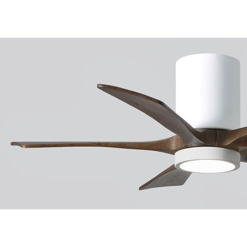 Atlas Irene-5HLK 42 inch Gloss White with Walnut Tone Blades Ceiling Mount Paddle Fan, Flush Mounted