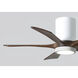 Atlas Irene-5HLK 42 inch Gloss White with Walnut Tone Blades Ceiling Mount Paddle Fan, Flush Mounted