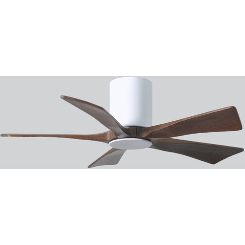 Atlas Irene-5HLK 42 inch Gloss White with Walnut Tone Blades Ceiling Mount Paddle Fan, Flush Mounted