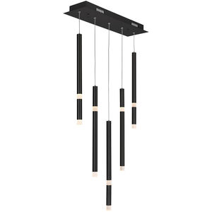Flute LED 6 inch Black Chandelier Ceiling Light