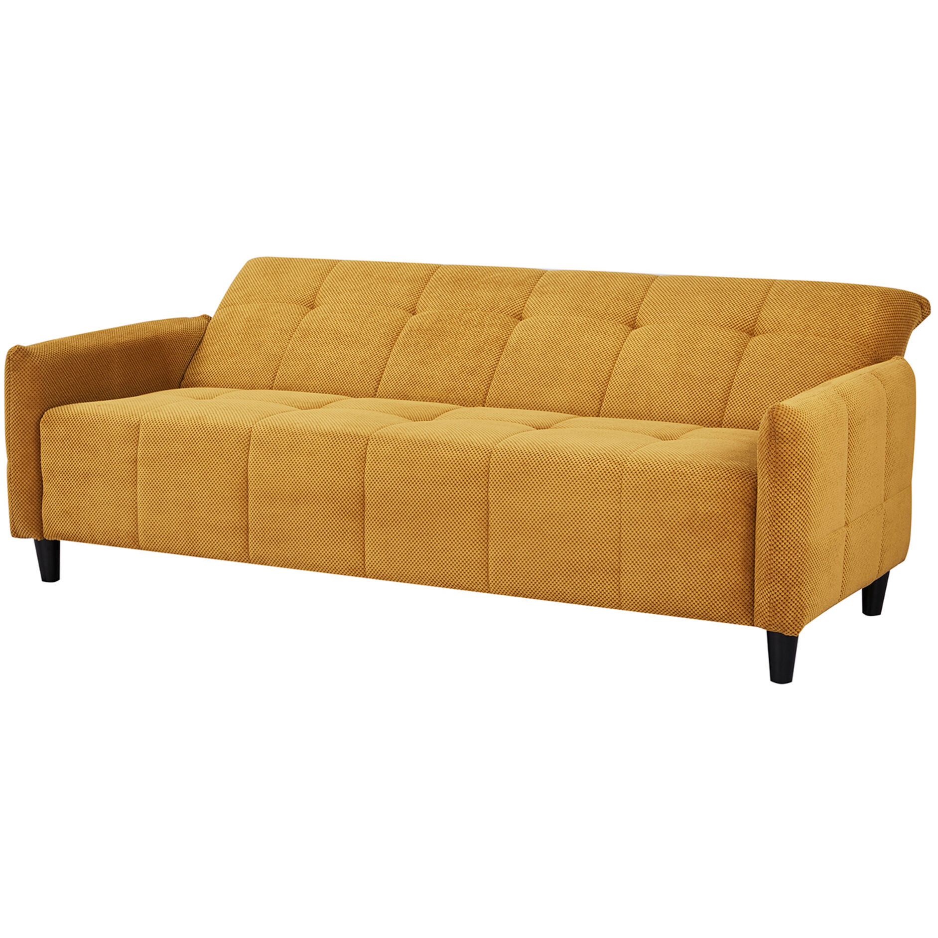 Large Biscuit Tufted Mustard Sofa