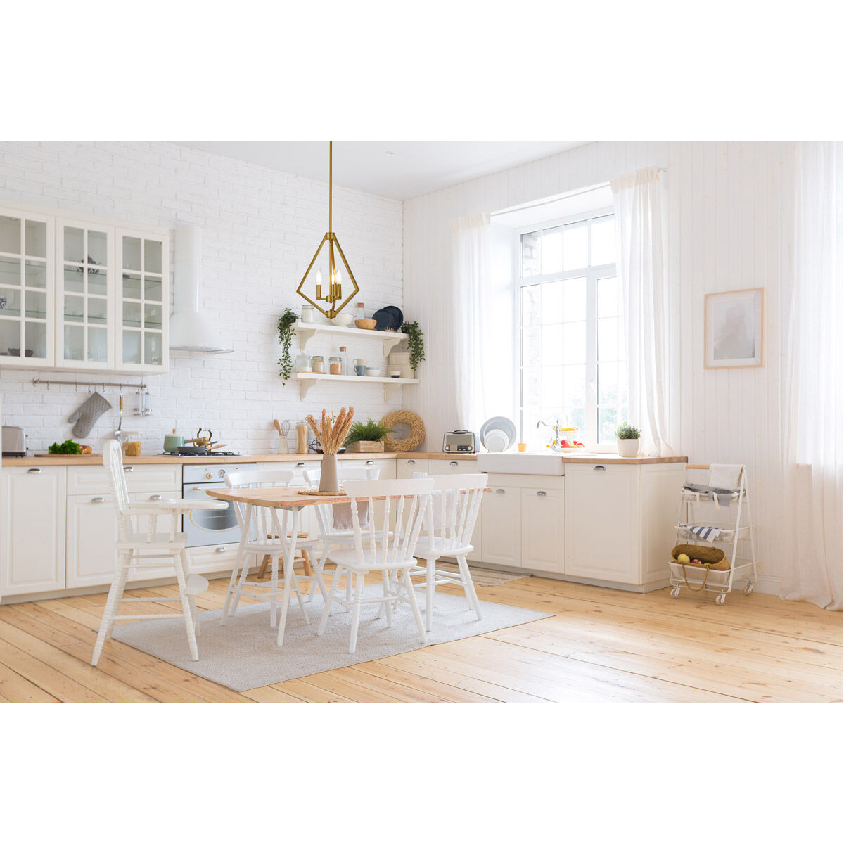 Irina 3 Light 14 inch Brass Pendant Ceiling Light