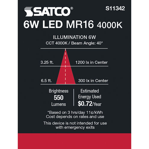 Lumos LED MR16 6.00 watt 4000K Light Bulb