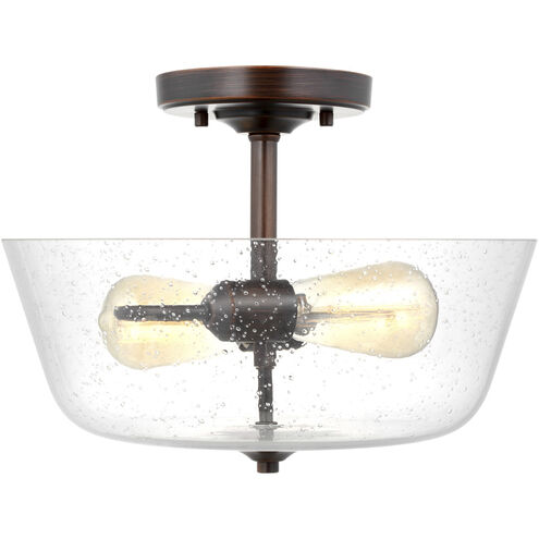 Belton 2 Light 15 inch Bronze Semi-Flush Mount Ceiling Light