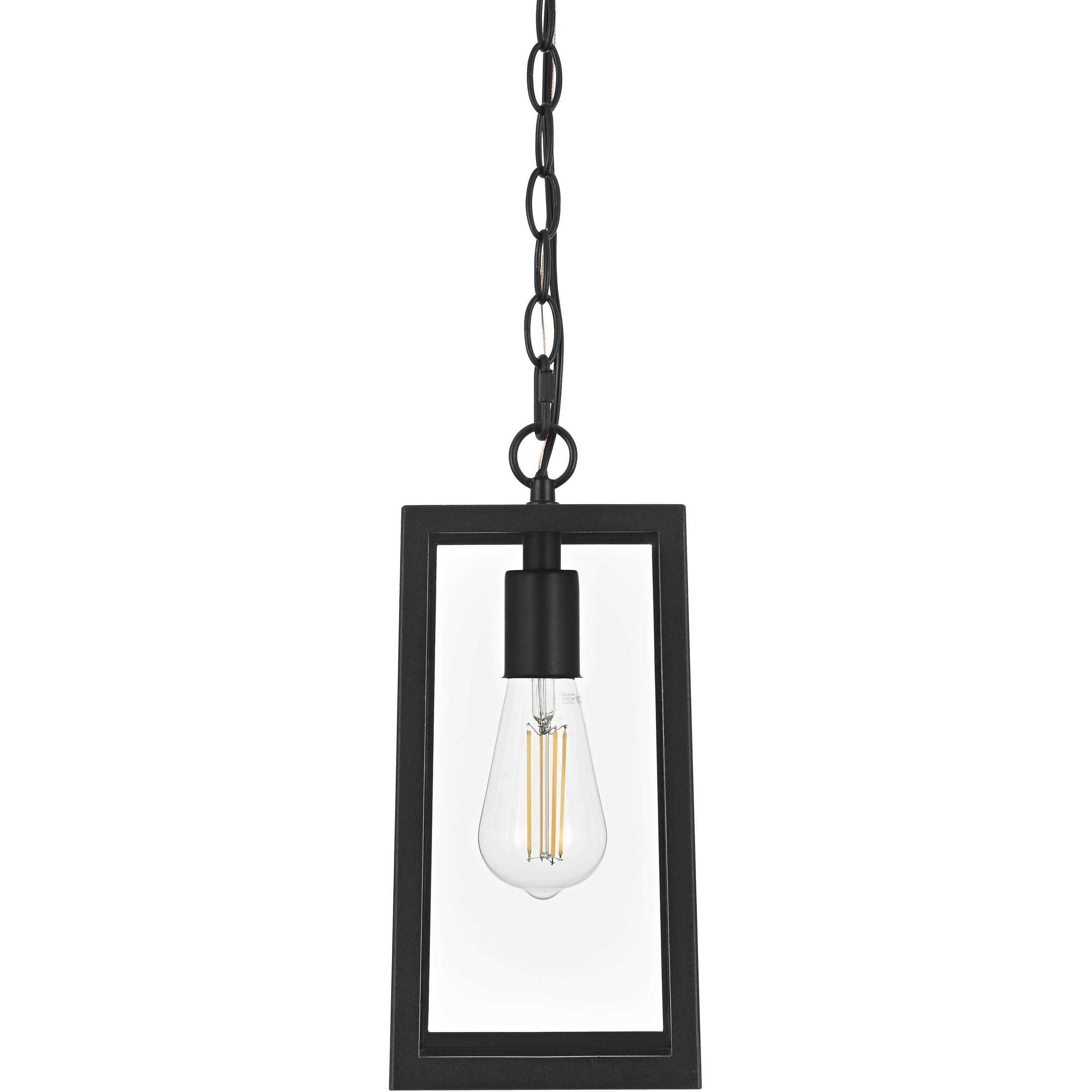 Veda 1 Light 5.5 inch Black Outdoor Pendant