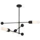 Capsule 3 Light 47.75 inch Matte Black and Textured Gold Chandelier Ceiling Light