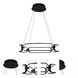 Luka LED 24 inch Black Dining Chandelier Ceiling Light in Brushed Gold