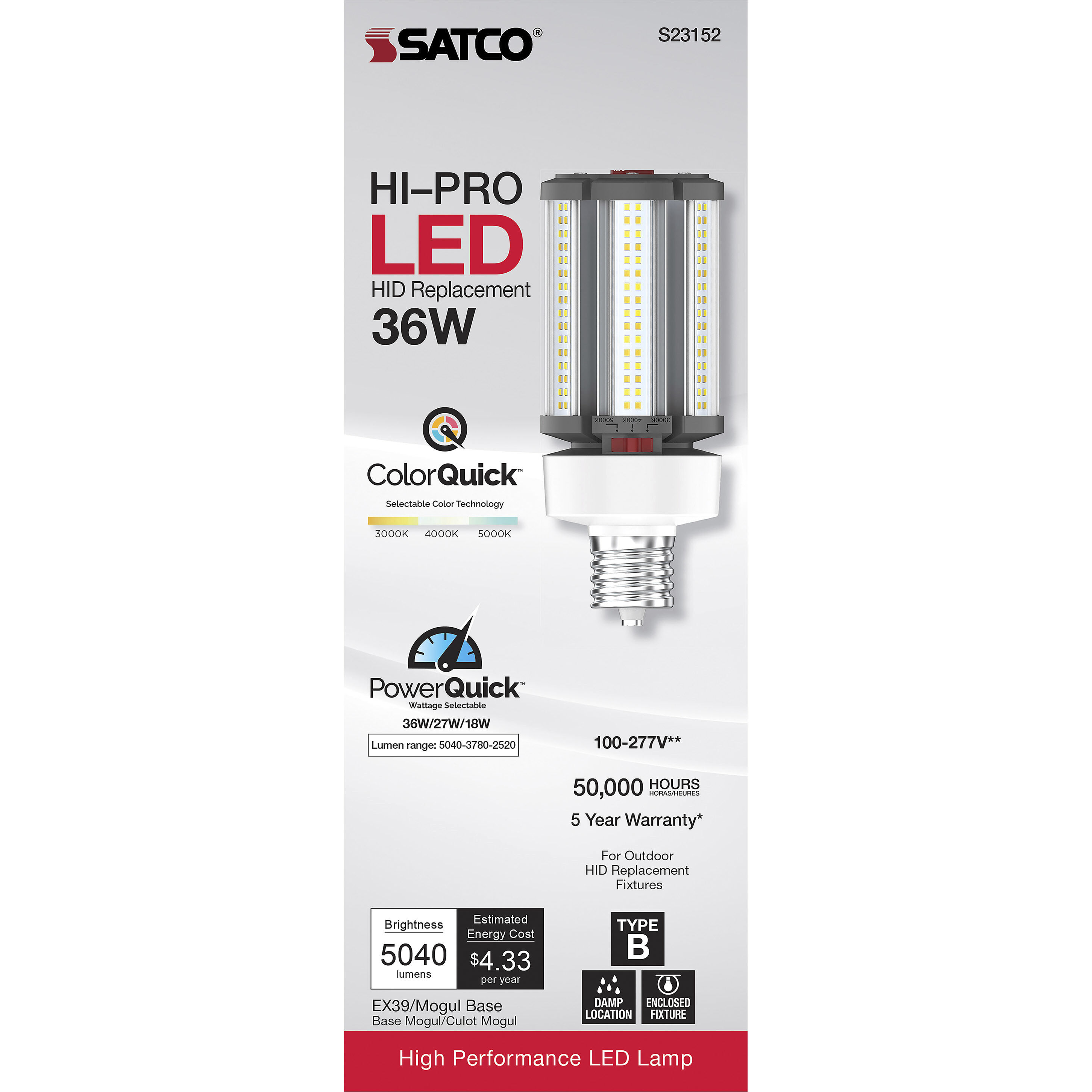 Lumos LED Extended Mogul 18.00 watt 3000K Light Bulb