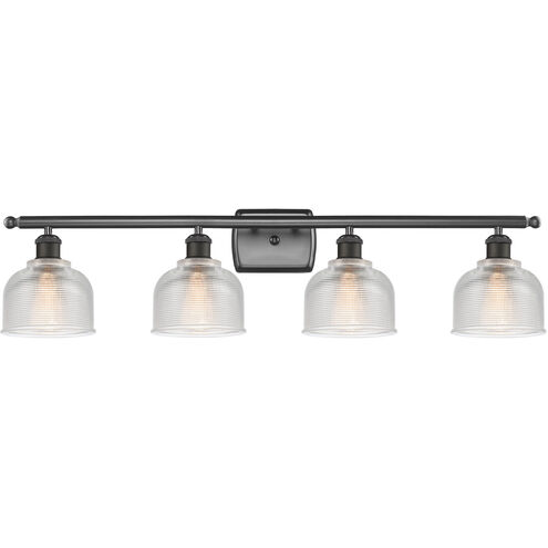 Ballston Dayton 4 Light 36 inch Oil Rubbed Bronze Bath Vanity Light Wall Light in Clear Glass, Ballston