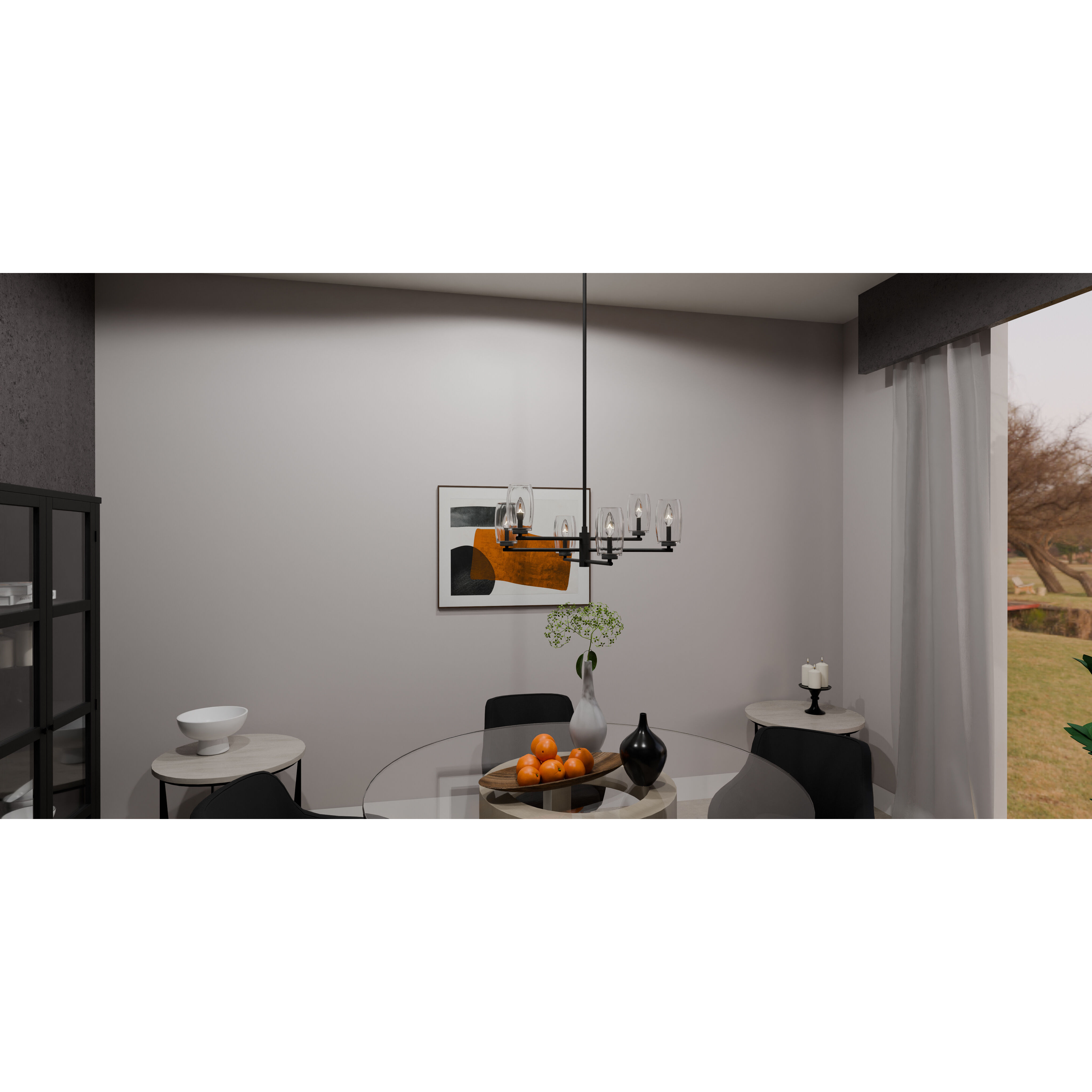 Cunningham 6 Light 26.75 inch Matte Black Chandelier Ceiling Light